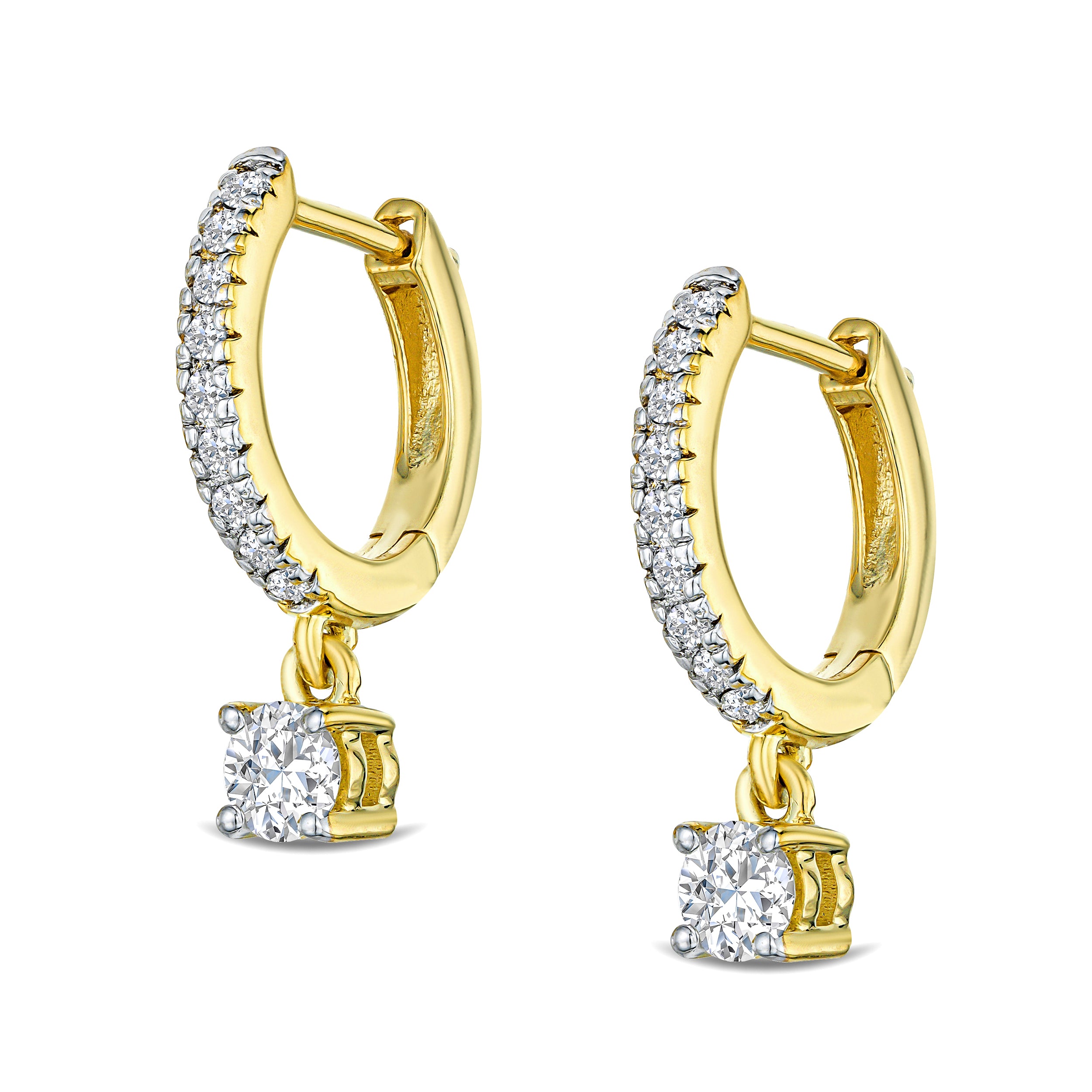 Stellato Hoop Drop Lab Diamond Earrings 0.50ct in 18K Gold Vermeil